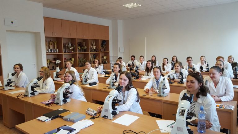 International students attending a university lecture in Slovakia